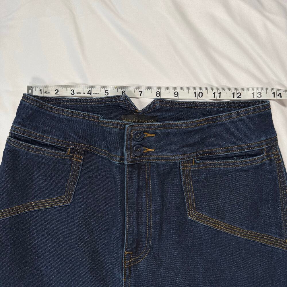 House of Harlow 1960 Wide leg Sailor Dark Wash High Rise Blue Jeans Size 28 - Picture 8 of 12